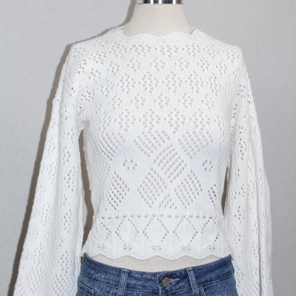 White Cotton Sweater - Picture 4 of 7